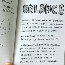 guidebook opened to page reading BALANCE