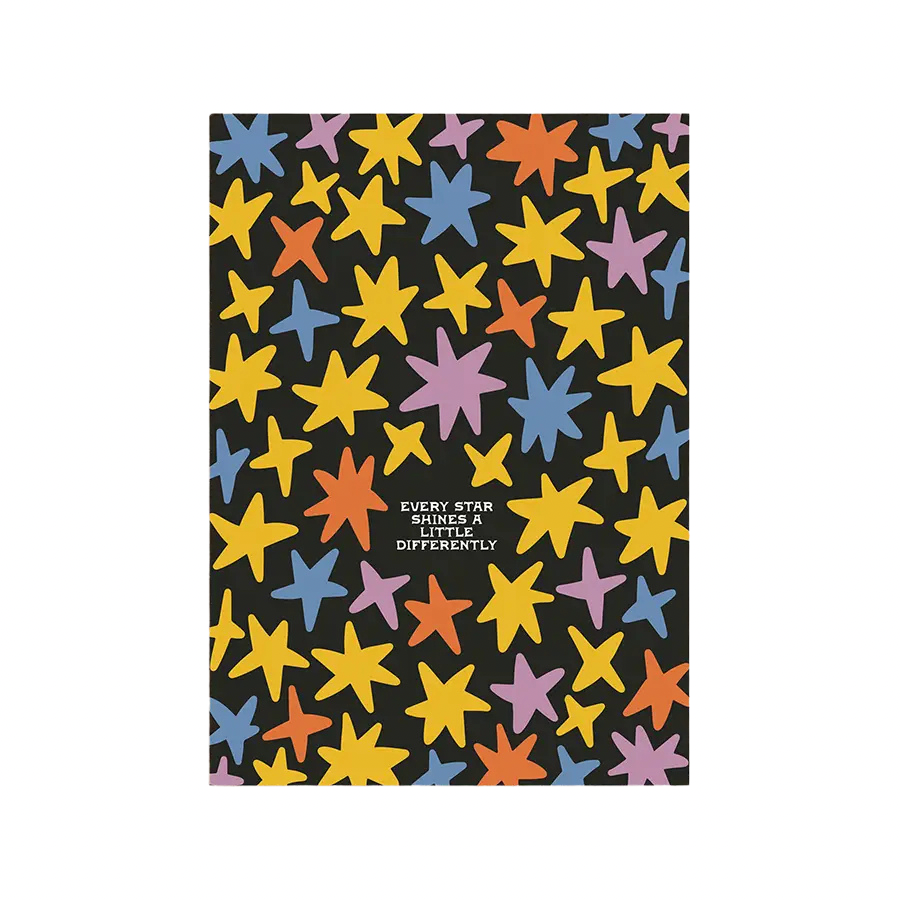 colorful stars card reads every star shines a little differently