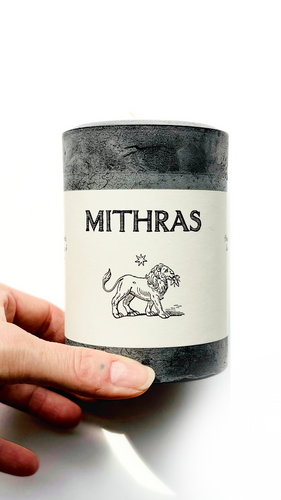 Mithras black beeswax pillar candle