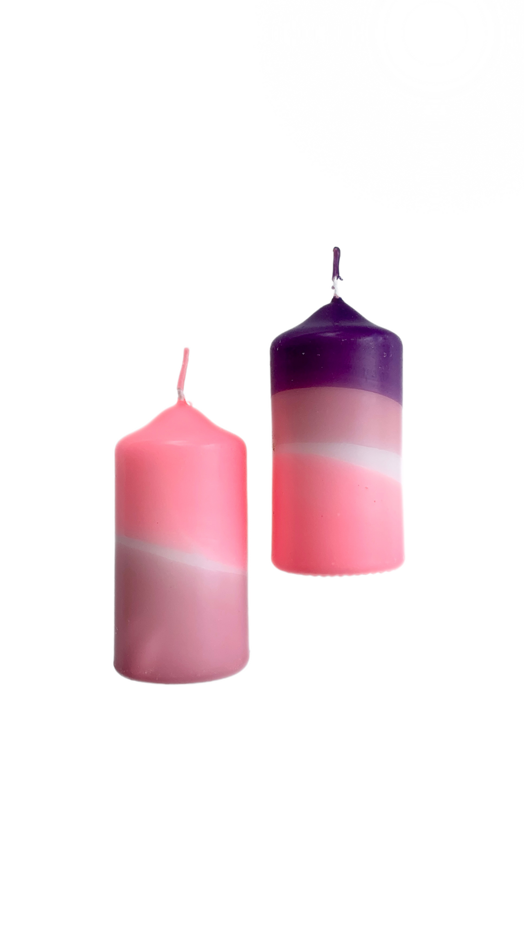Candle Set in Neon Purple and Pink Dip Dye