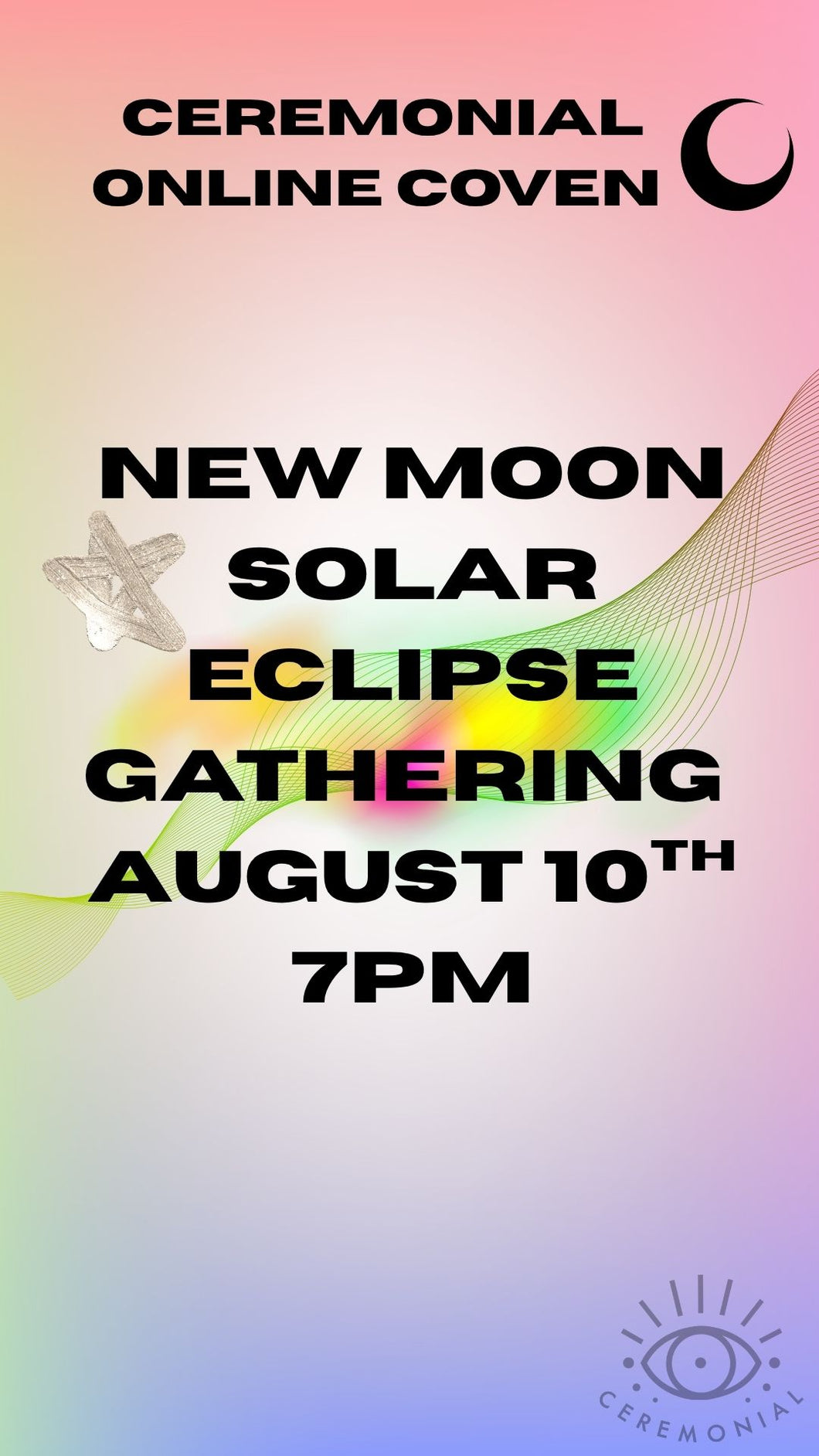prismatic rainbow color new moon solar eclipse gathering 
