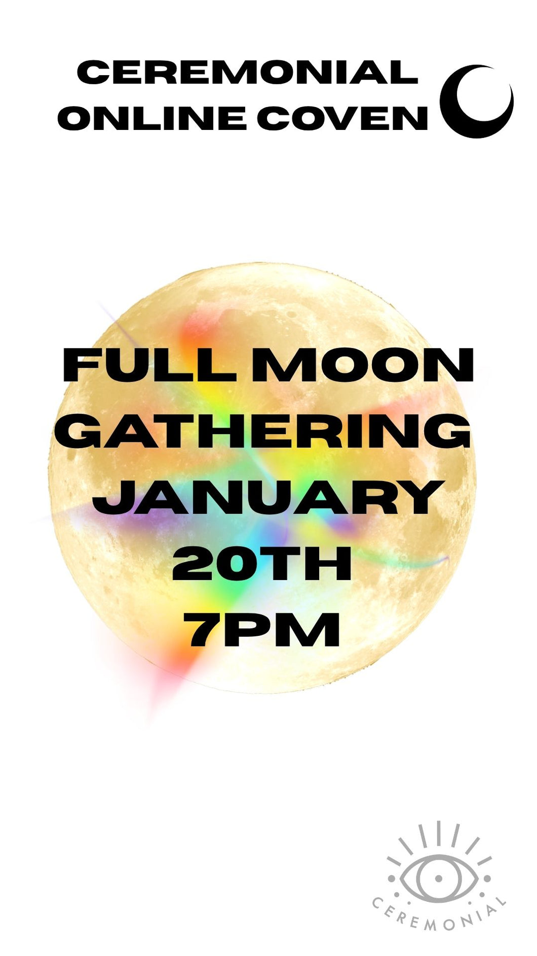 gold full moon and rainbow prism 