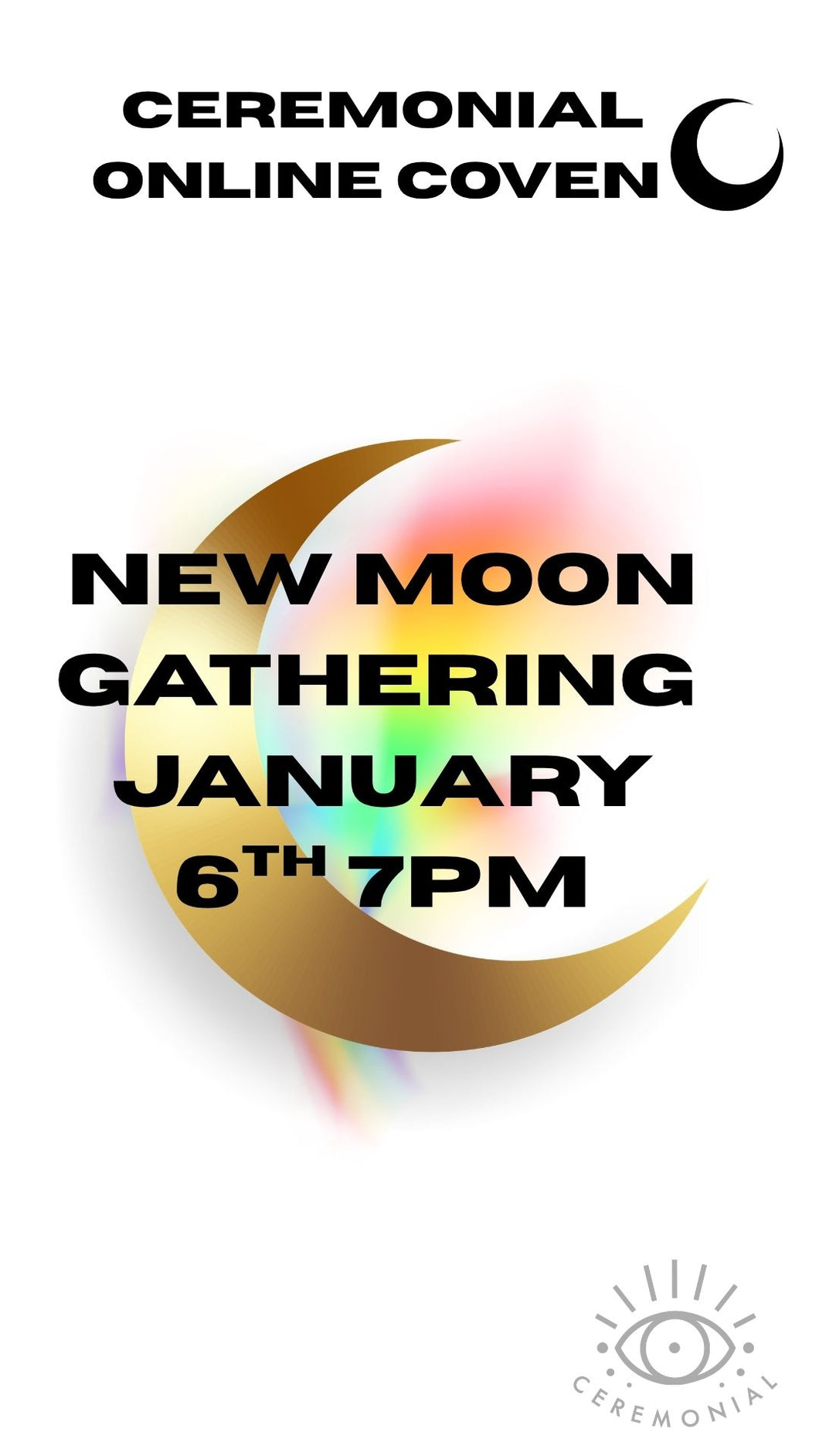 gold crescent and rainbows for a new moon in capricorn 