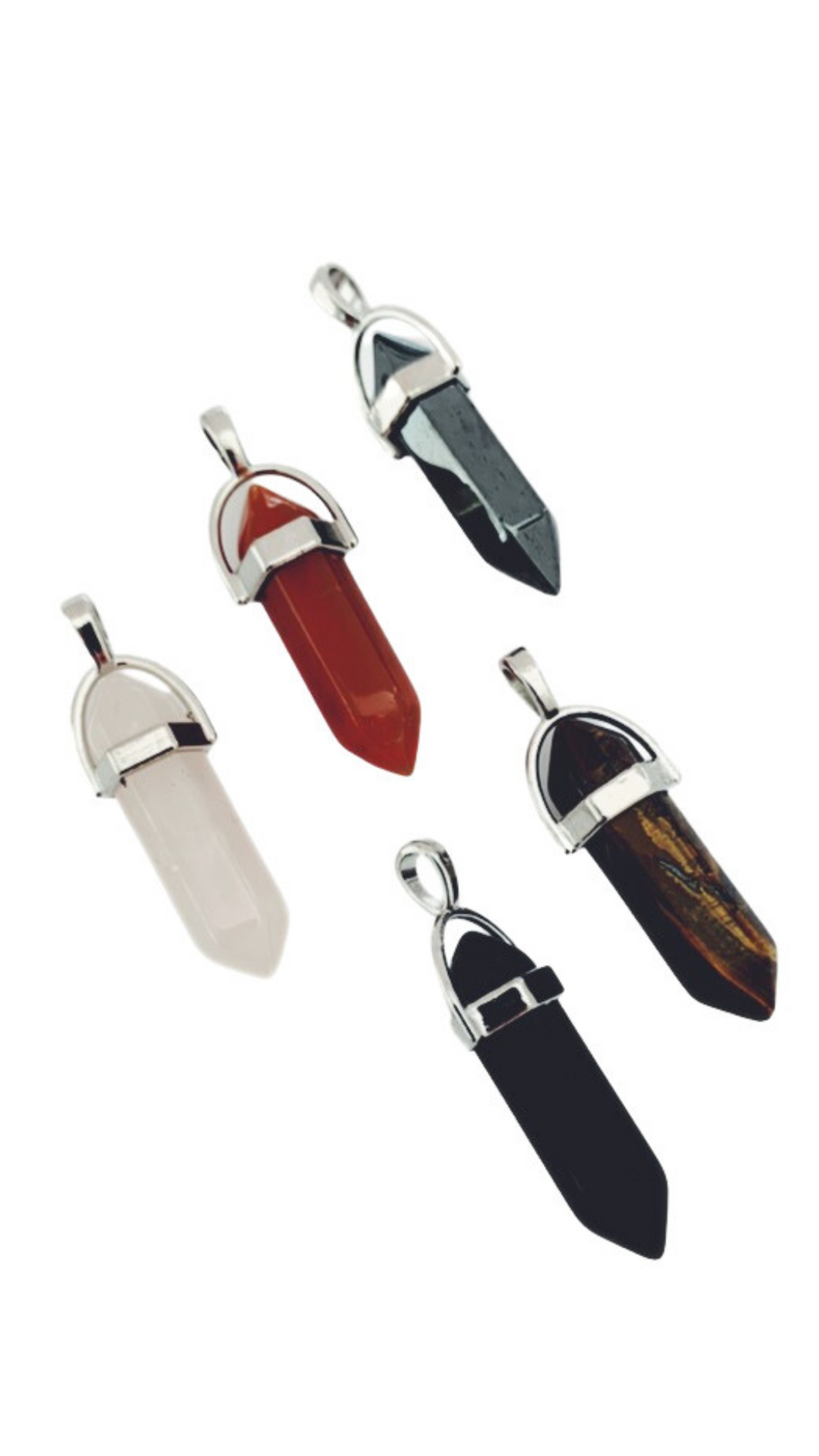 Crystal double terminated pendants for necklaces