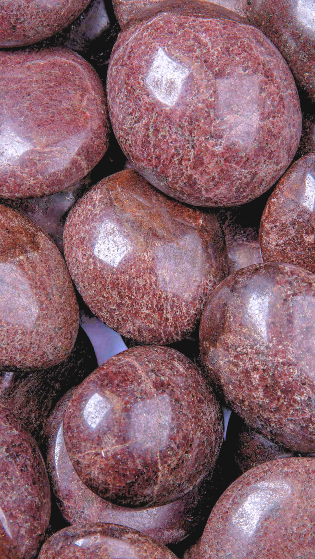 Garnet palm stones, deep red