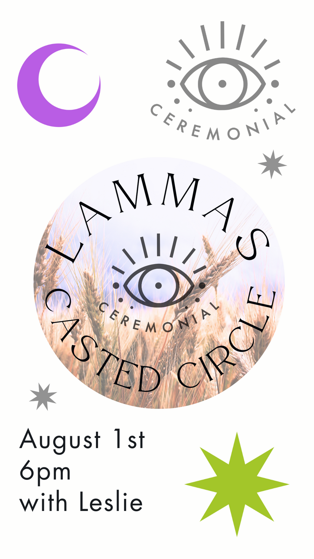 Lammas Casted Circle * Thursday, August 1st at 6pm