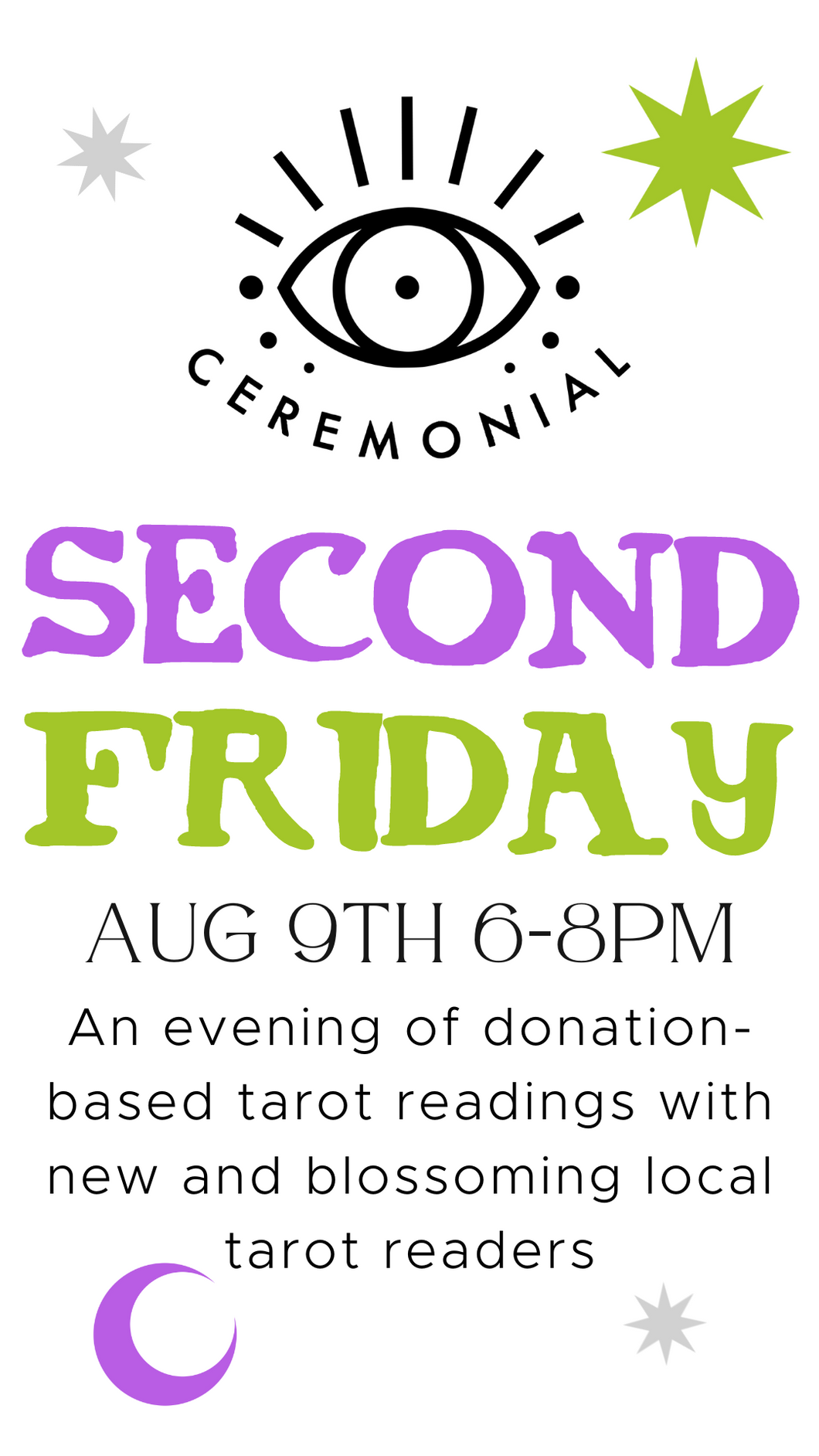 Second Friday ~ August 9th 6-8pm - An Evening of Donation-Based Tarot Readings